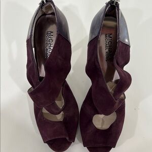 Michael Kors Purple Suede Heels with Crisscross Straps